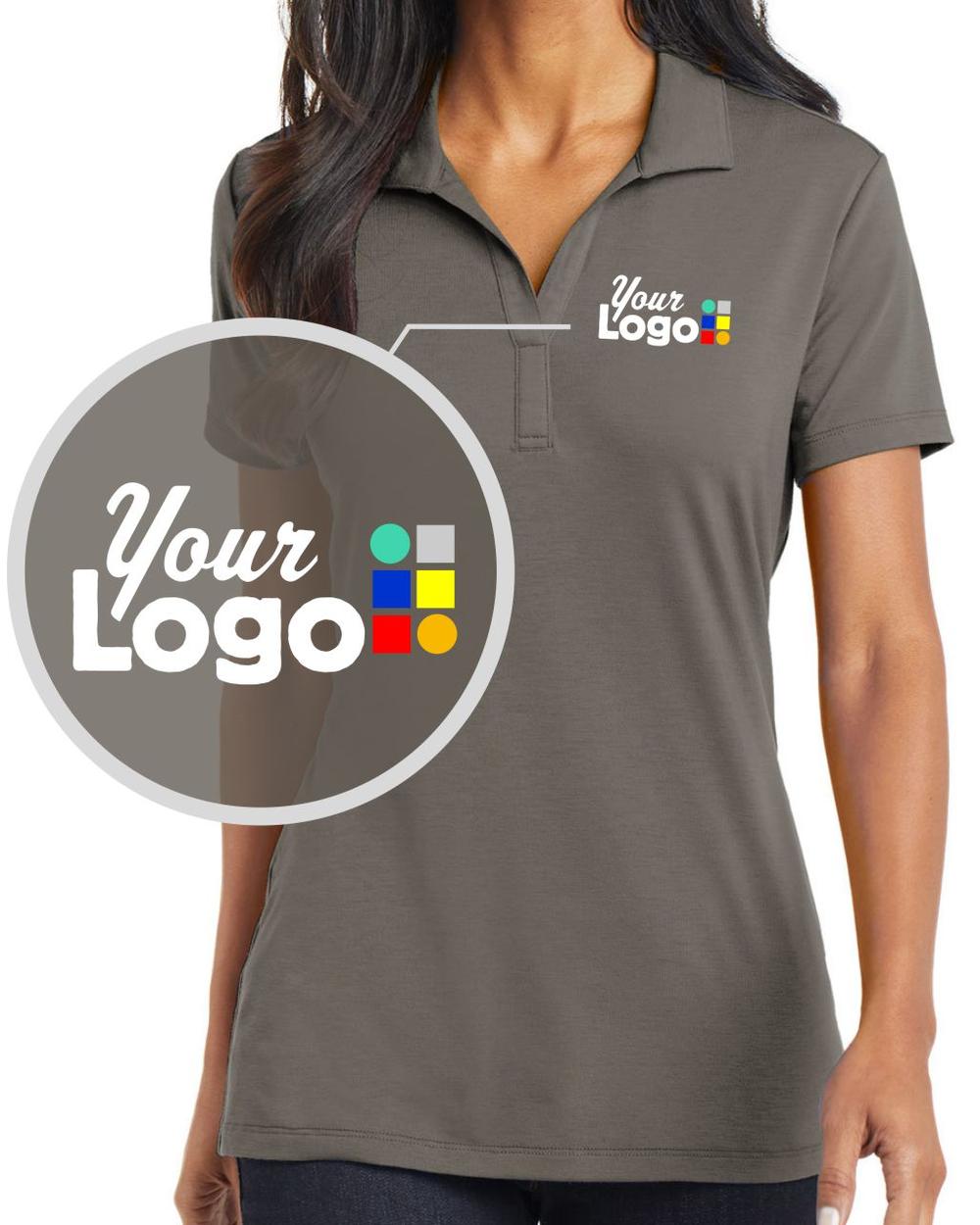 Port Authority S/S Cotton-Touch Performance Custom Golf Shirt, color: Grey Smoke