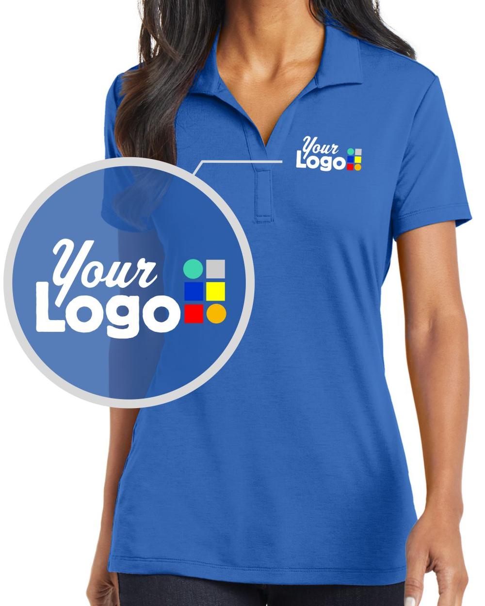 Port Authority S/S Cotton-Touch Performance Custom Golf Shirt, color: Strong Blue