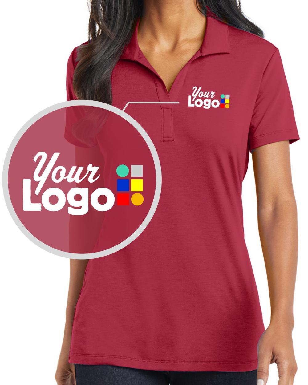 Port Authority S/S Cotton-Touch Performance Custom Golf Shirt, color: Chili Red