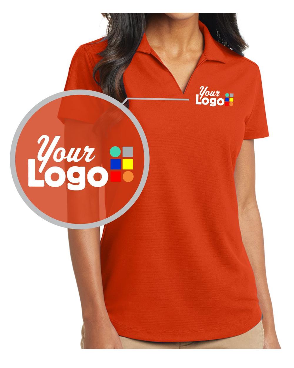 Port Authority S/S DryZone Grid Custom Golf Shirt, color: Autumn Orange