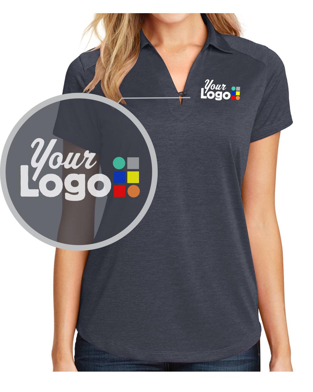 Port Authority S/S Digi Heather Custom Golf Shirt, color: Dark Grey