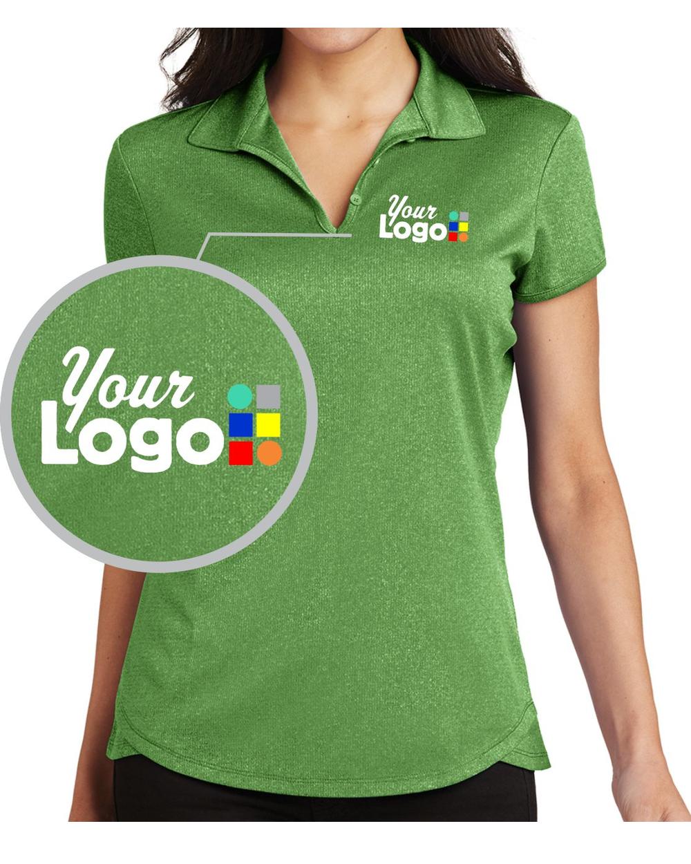 Port Authority S/S Trace Heather Custom Golf Shirt, color: Vine Green Heather