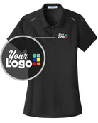 Port Authority S/S Pinpoint Mesh Custom Golf Shirt, color: Black