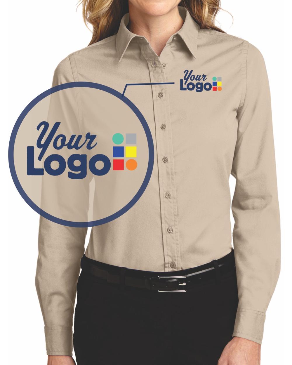 Port Authority L/S Easy Care Custom Shirt, color: Stone