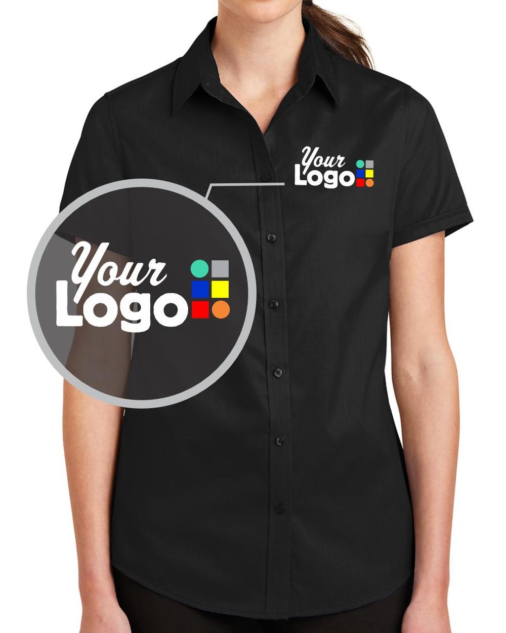 Port Authority S/S SuperPro Twill Custom Shirt, color: Black