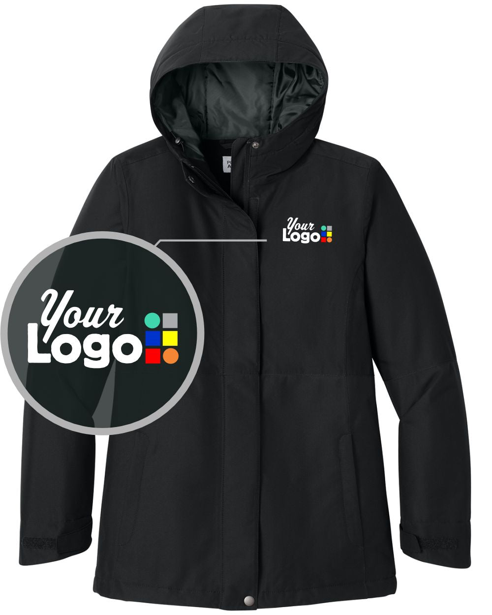 Port Authority Insulated Heavy Ripstop Custom Jacket, color: Deep Black