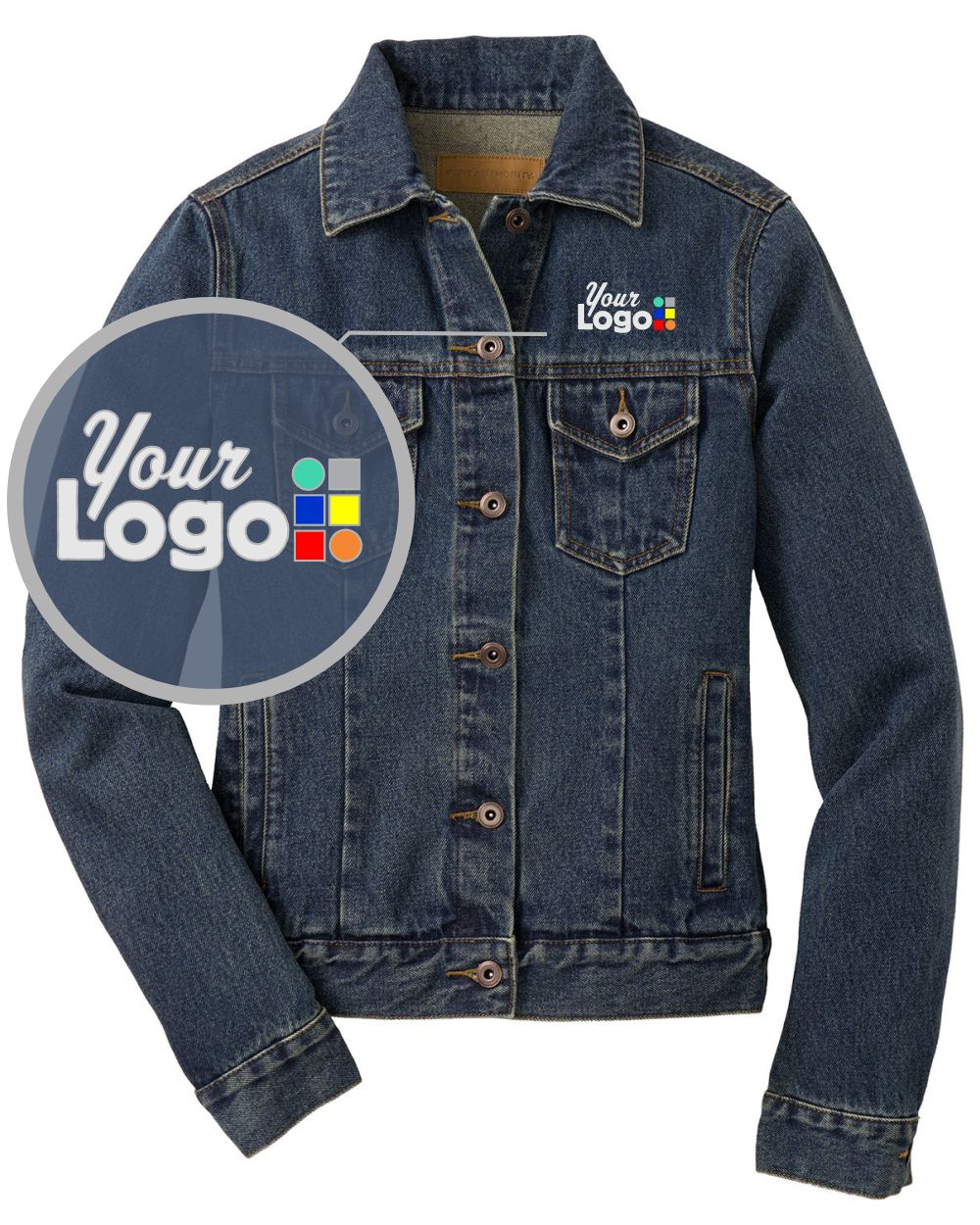 Port Authority Denim Custom Jacket, color: Denim Blue