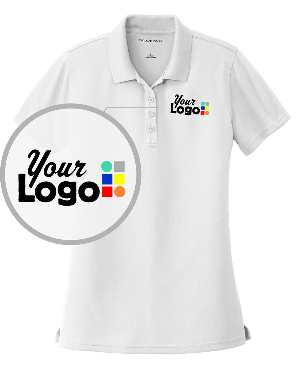 Port Authority S/S DryZone UV MicroMesh Custom Golf Shirt, color: White