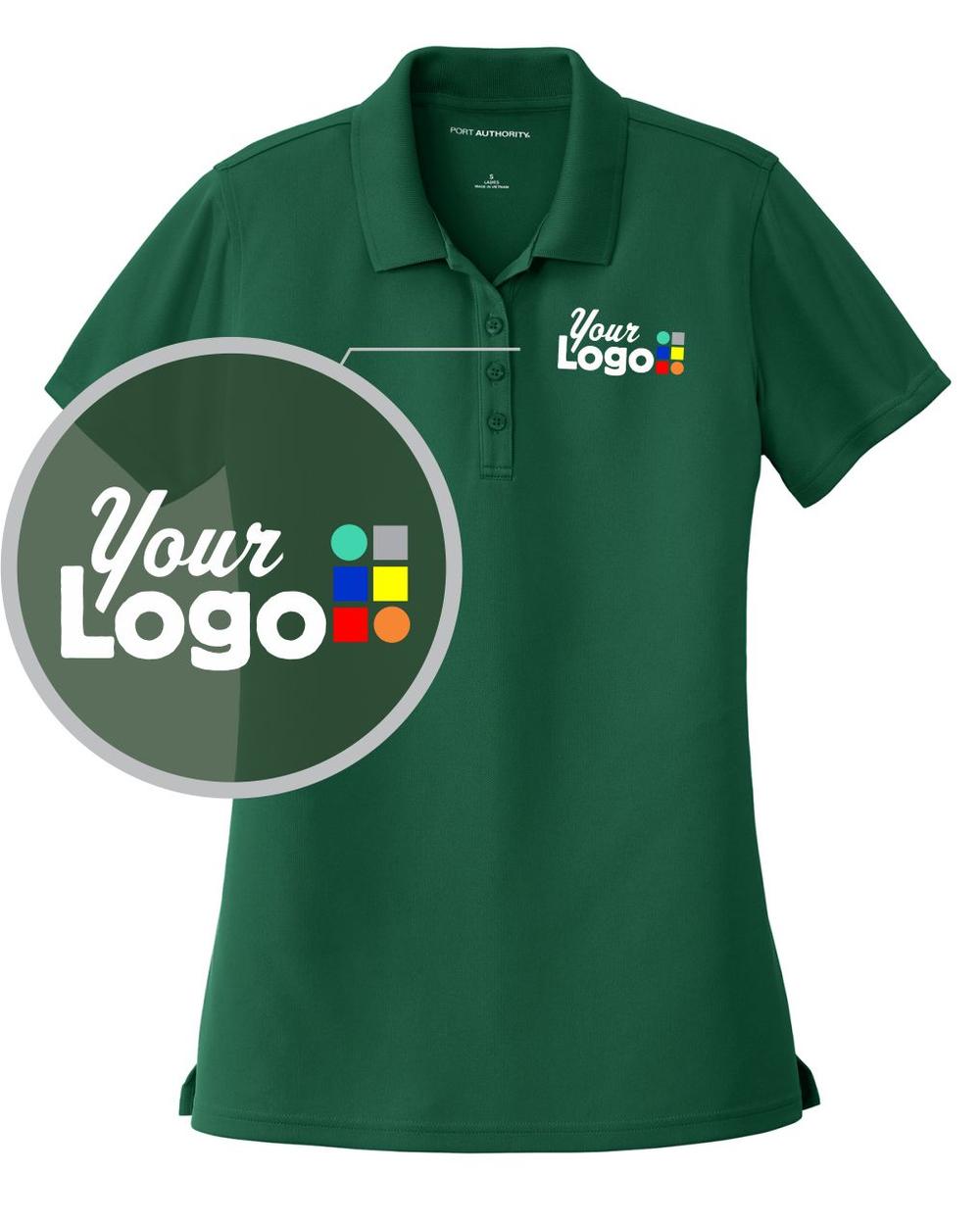 Port Authority S/S DryZone UV MicroMesh Custom Golf Shirt, color: Deep Forest Green