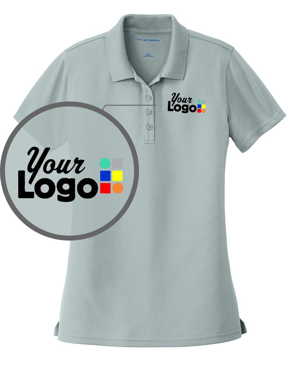 Port Authority S/S DryZone UV MicroMesh Custom Golf Shirt, color: Gusty Grey