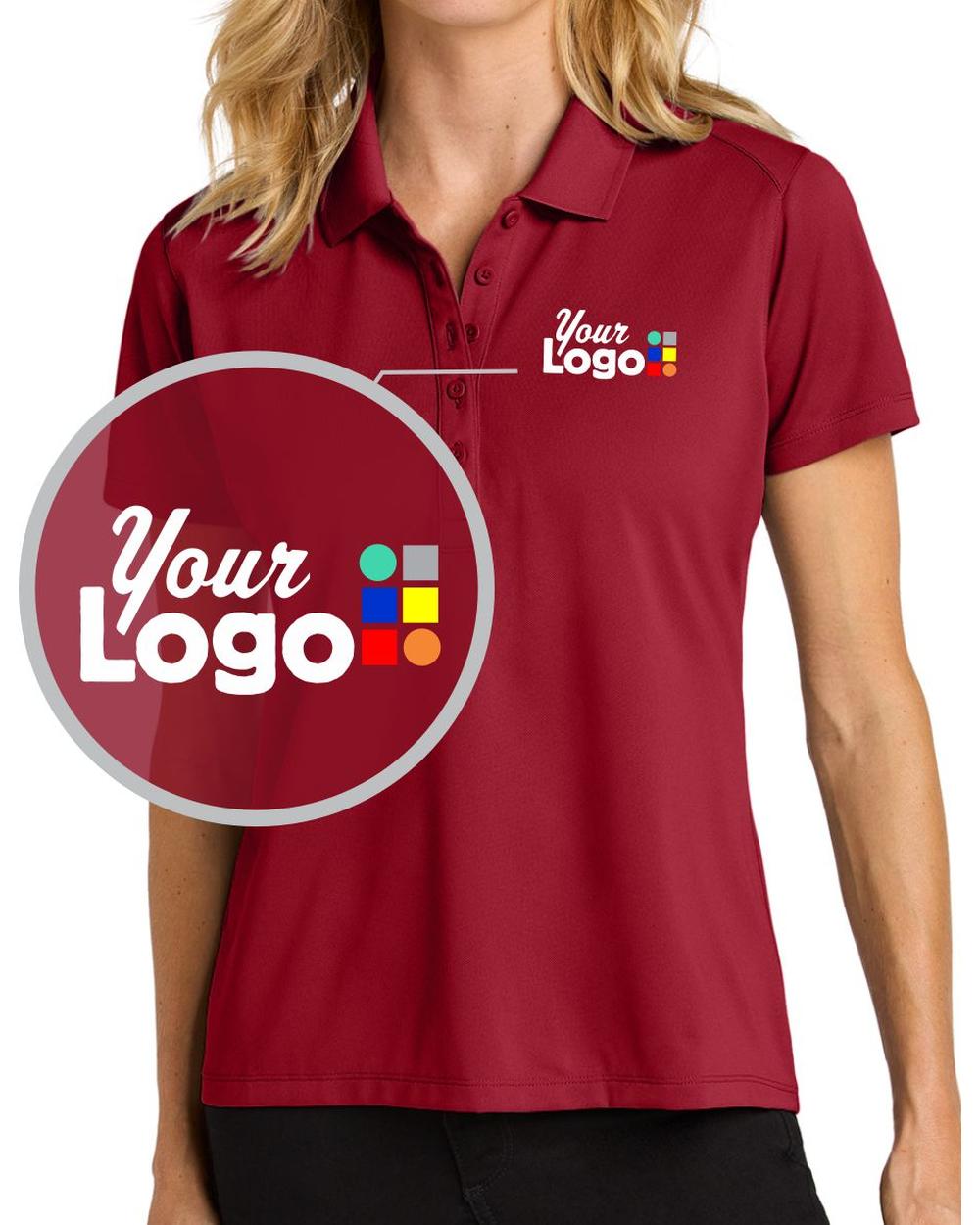 Port Authority S/S Wearever Performance Pique Custom Golf Shirt, color: Rich Red