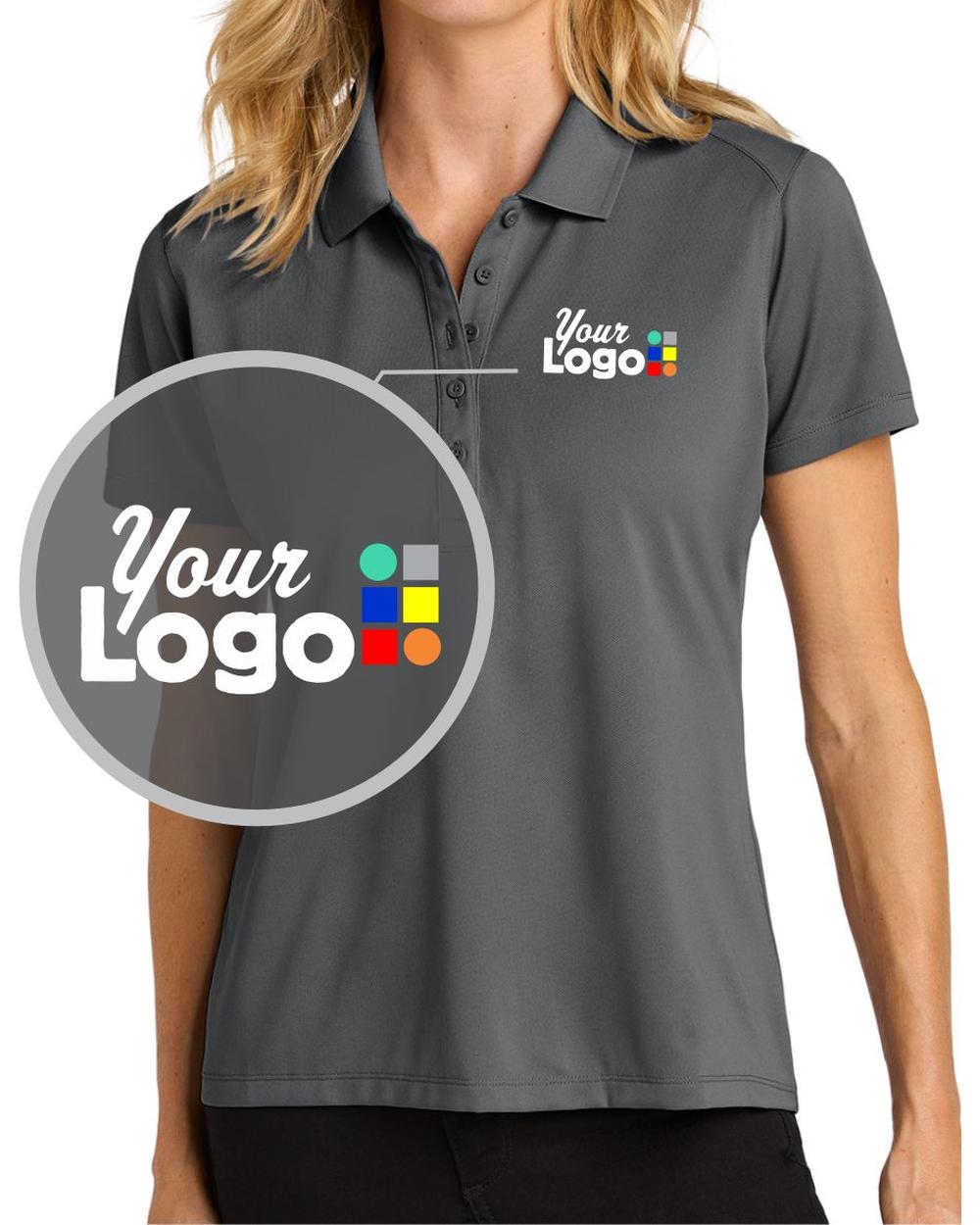 Port Authority S/S Wearever Performance Pique Custom Golf Shirt, color: Storm Grey