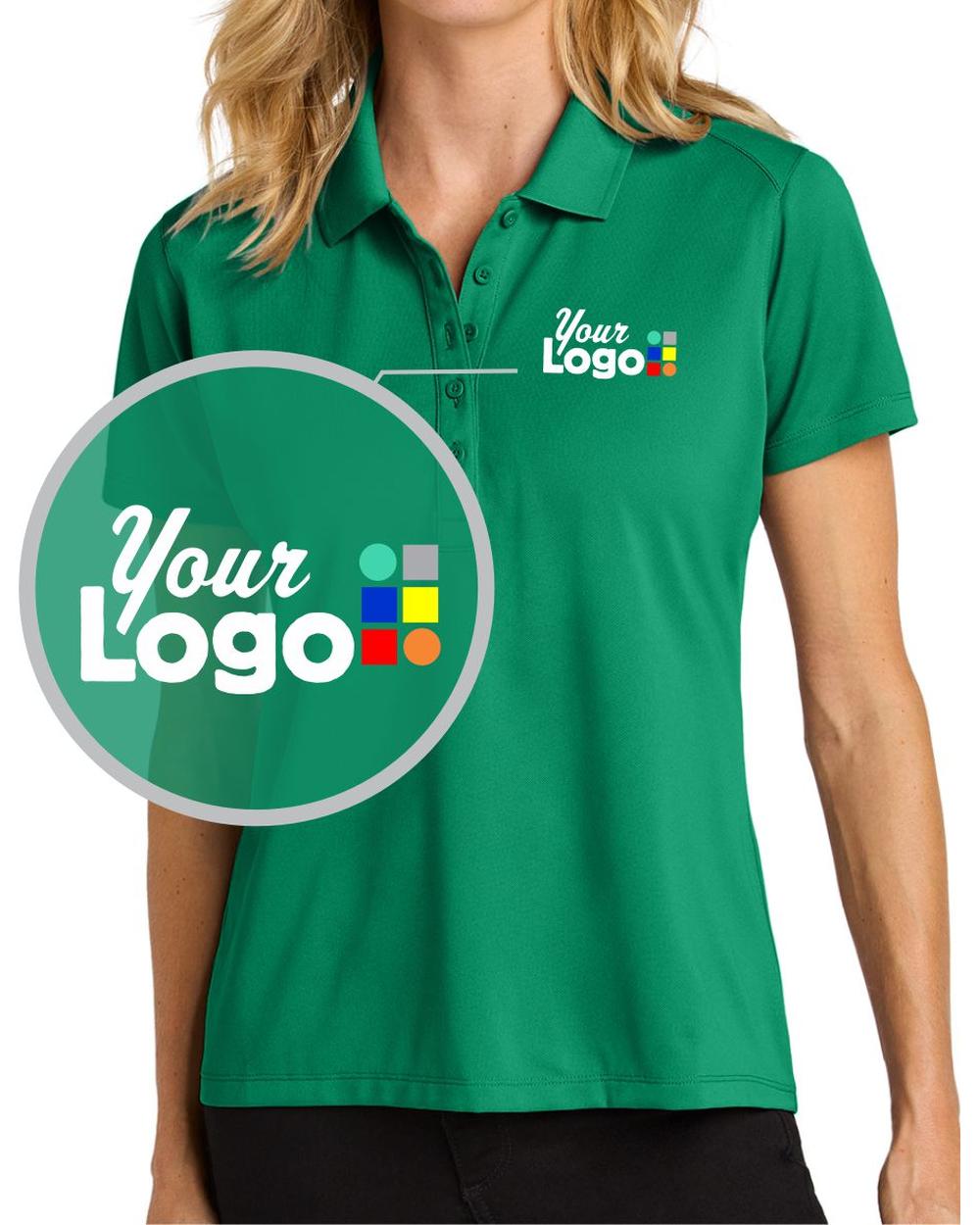 Port Authority S/S Wearever Performance Pique Custom Golf Shirt, color: Bright Kelly Green