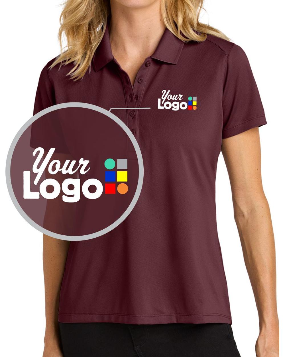 Port Authority S/S Wearever Performance Pique Custom Golf Shirt, color: Burgundy