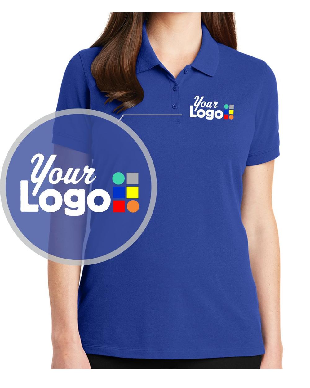 Port Authority S/S EZCotton Custom Golf Shirt, color: True Royal