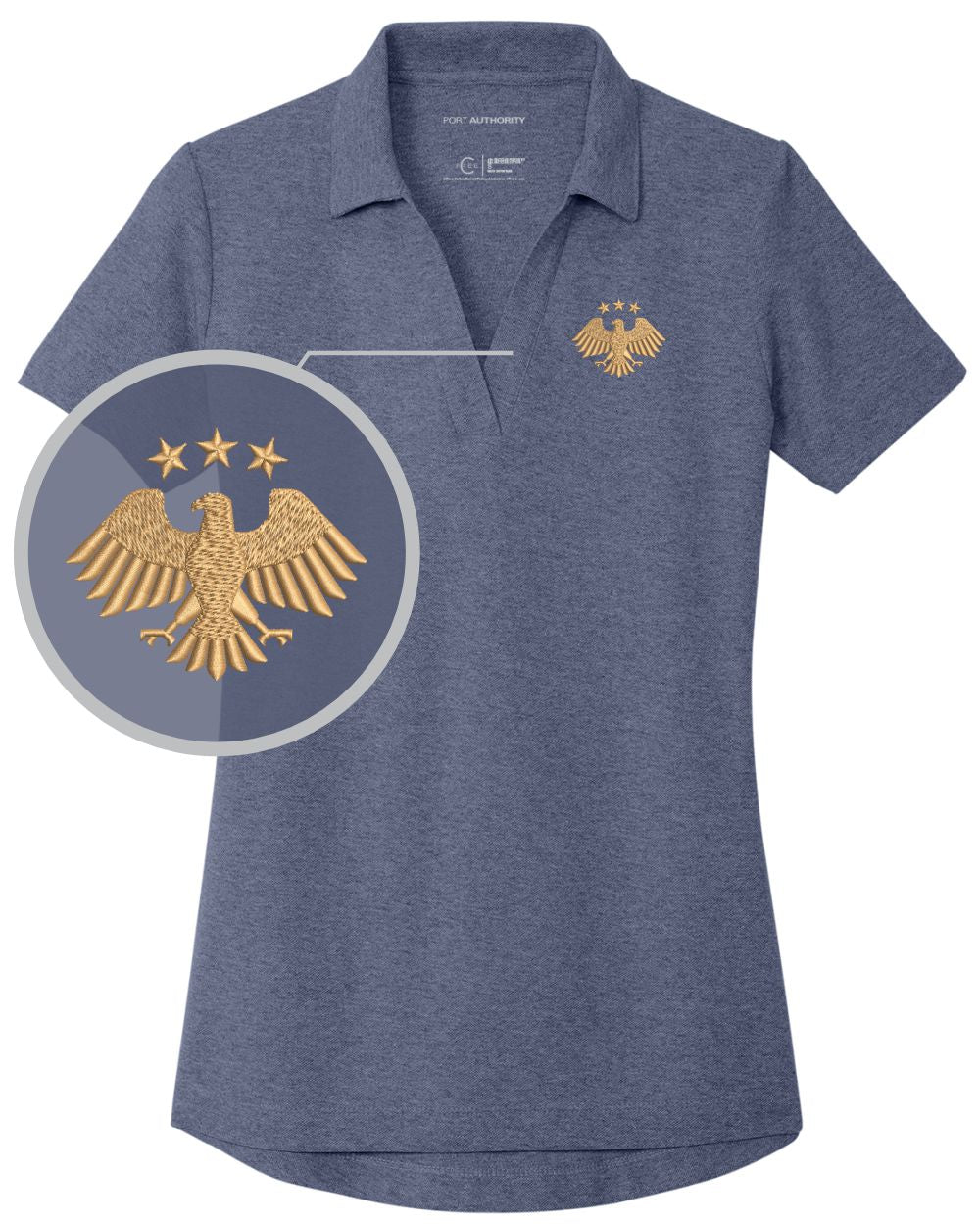 Port Authority S/S C-Free Blend Syria's New Eagle Golf Shirt, color: Navy Heather