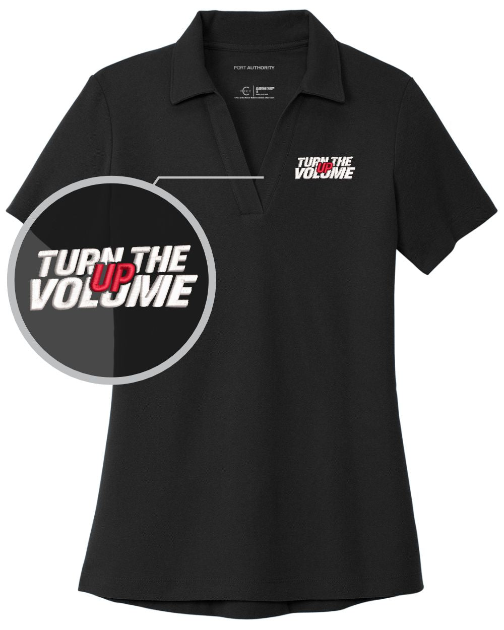 Port Authority S/S C-Free Blend Turn The Volume Up Golf Shirt, color: Black