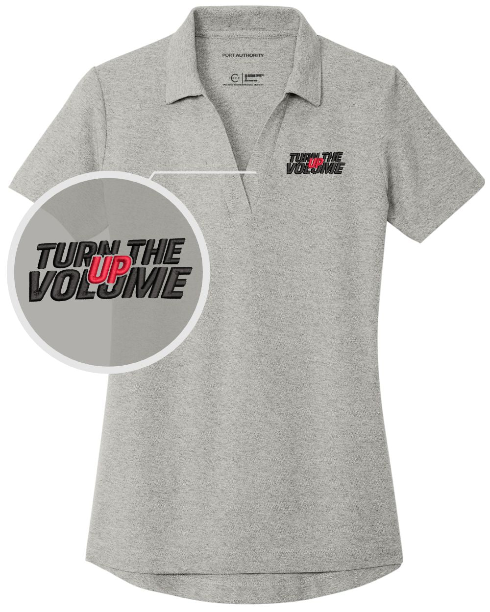 Port Authority S/S C-Free Blend Turn The Volume Up Golf Shirt, color: Deep Smoke Heather