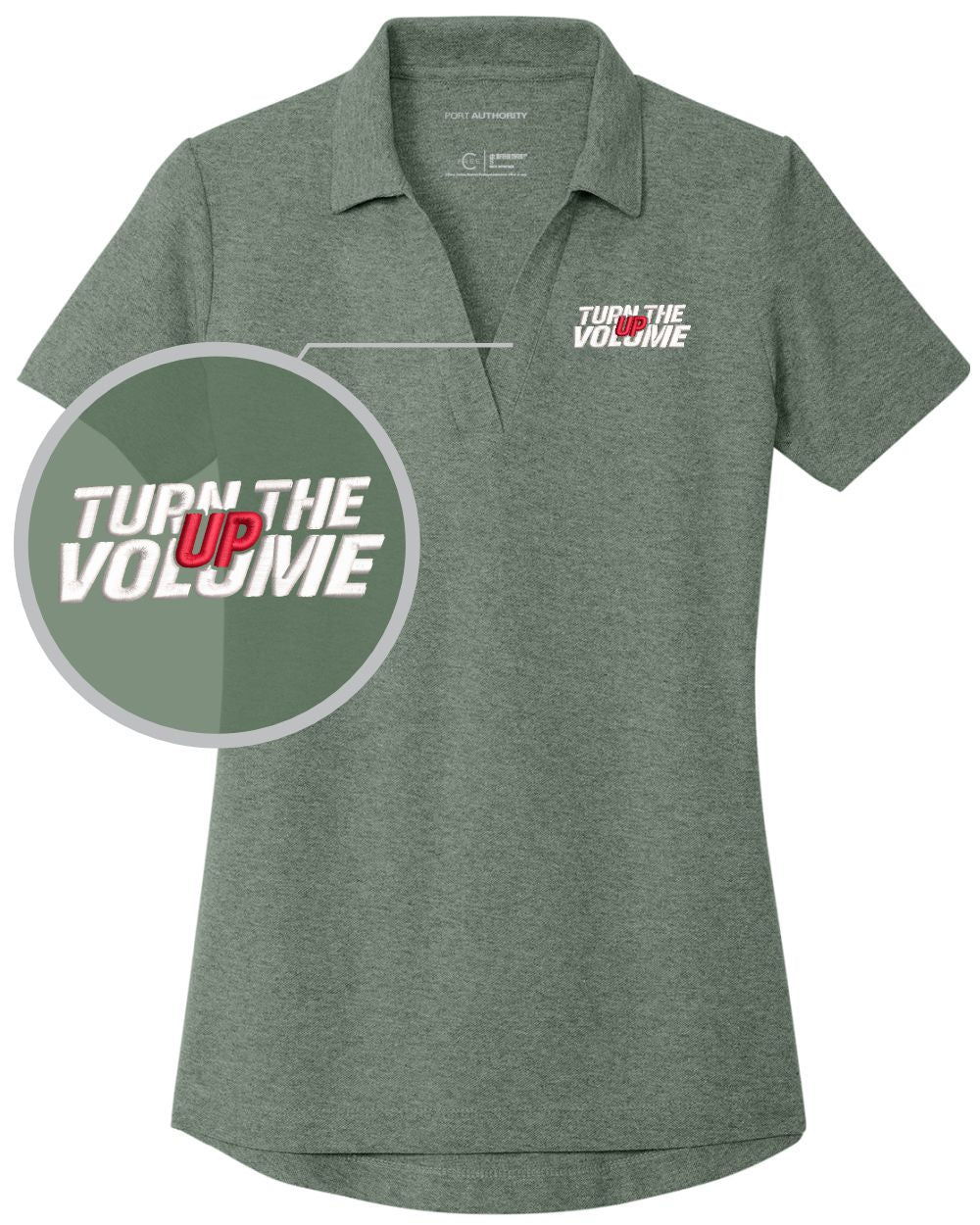 Port Authority S/S C-Free Blend Turn The Volume Up Golf Shirt, color: Dark Green Heather
