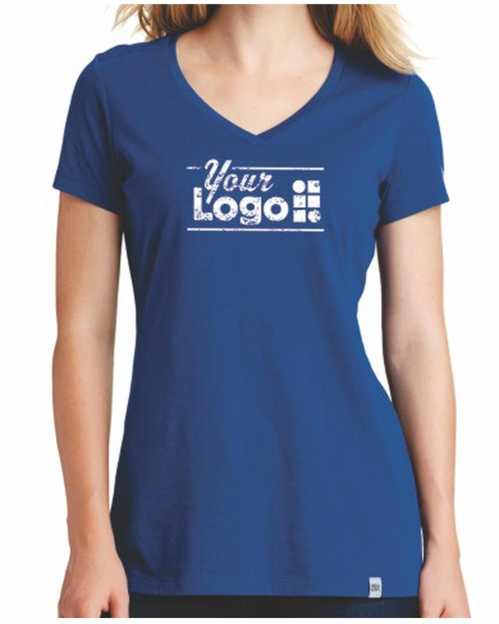 New Era S/S Heritage V-Neck Custom T-Shirt, color: Royal