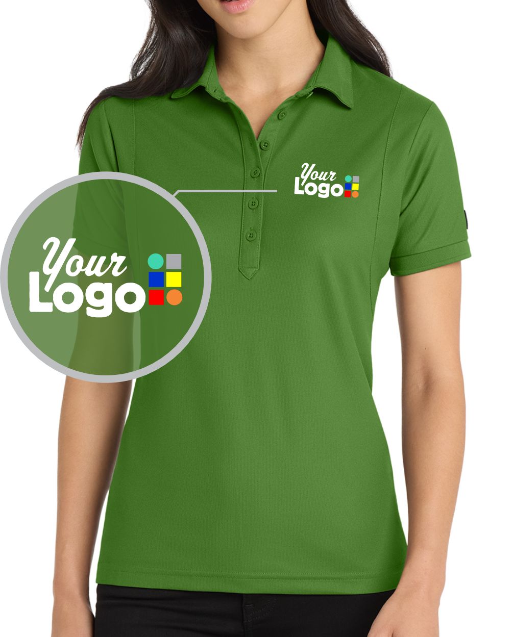 Ogio Women's S/S Jewel Custom Golf Shirt, color: Gridiron Green
