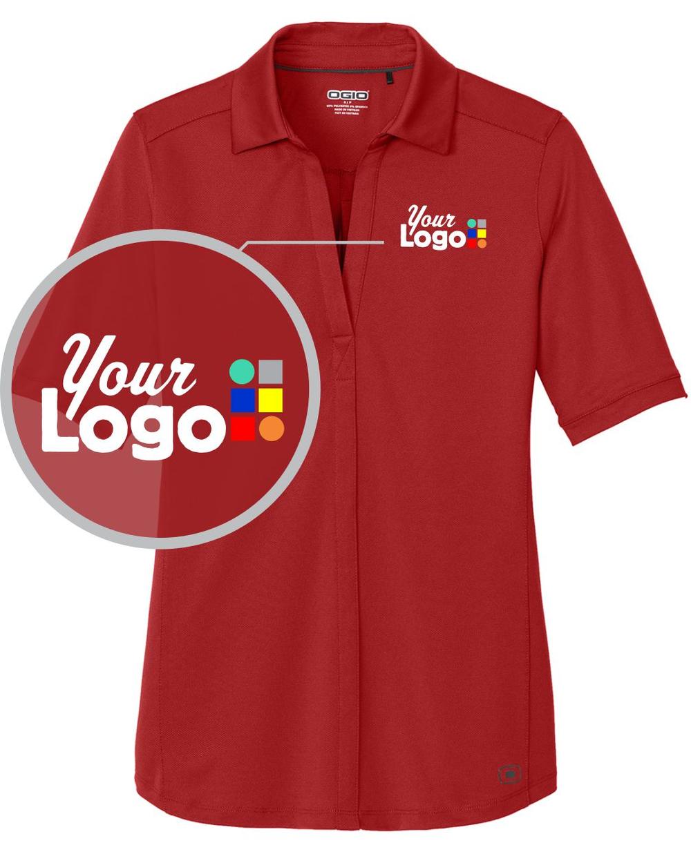 Ogio S/S Limit Custom Golf Shirt, color: Ripped Red