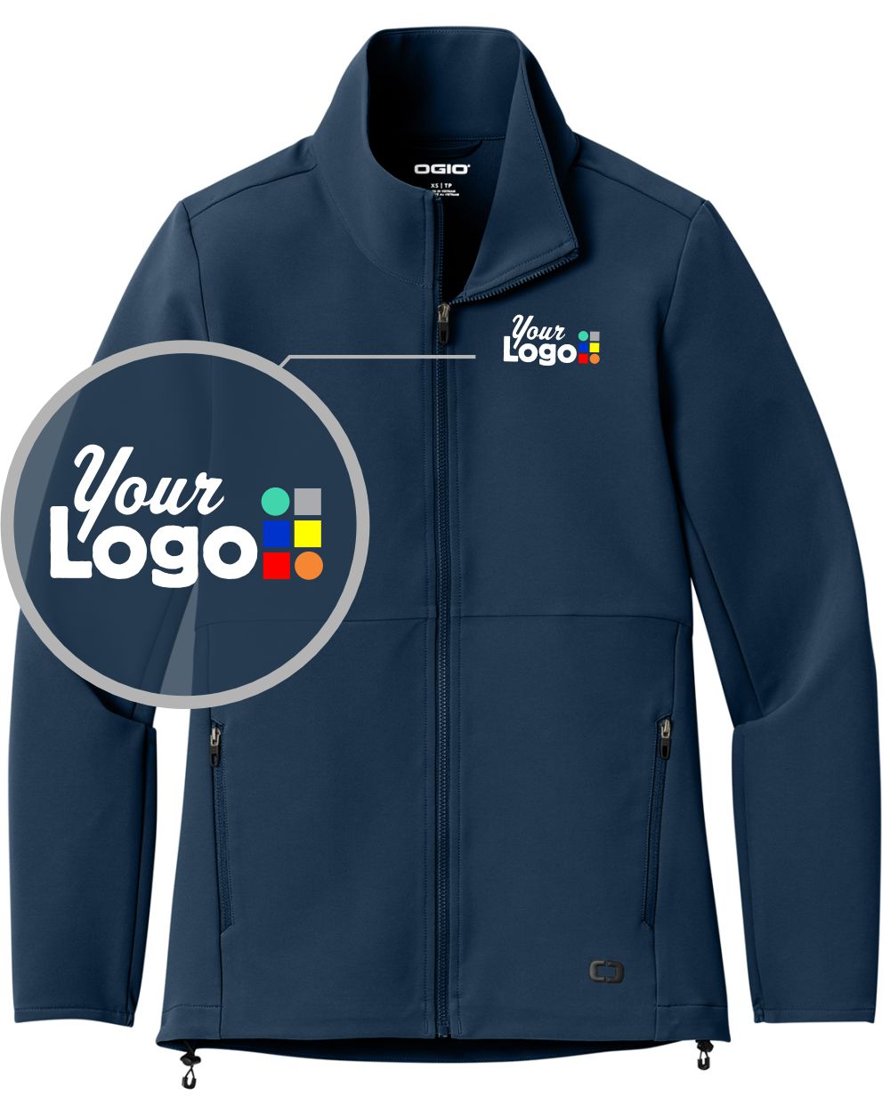 Ogio Kinetic Soft Shell Custom Jacket, color: River Blue Navy