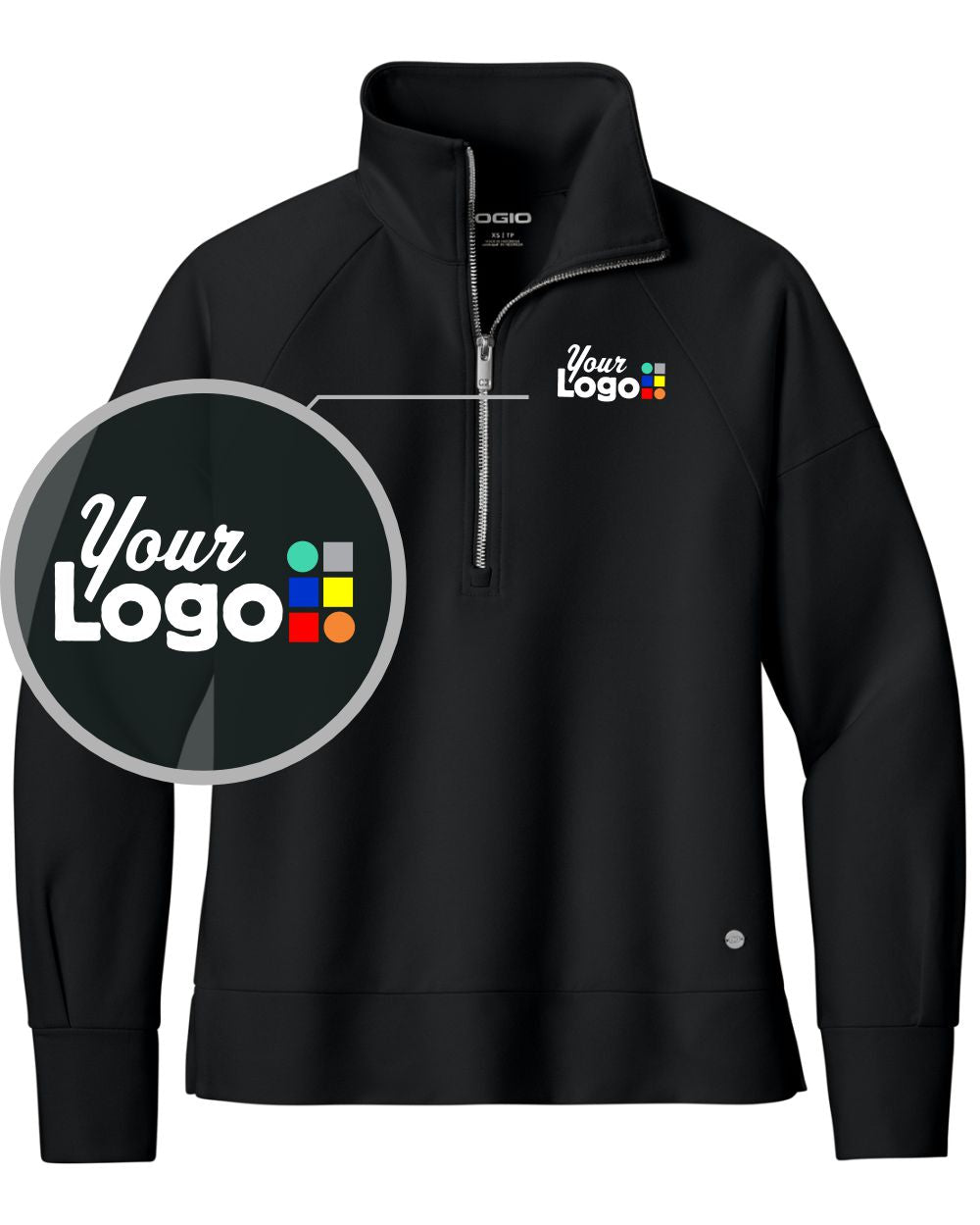 Ogio Luuma 1/2-Zip Custom Pullover, color: Blacktop