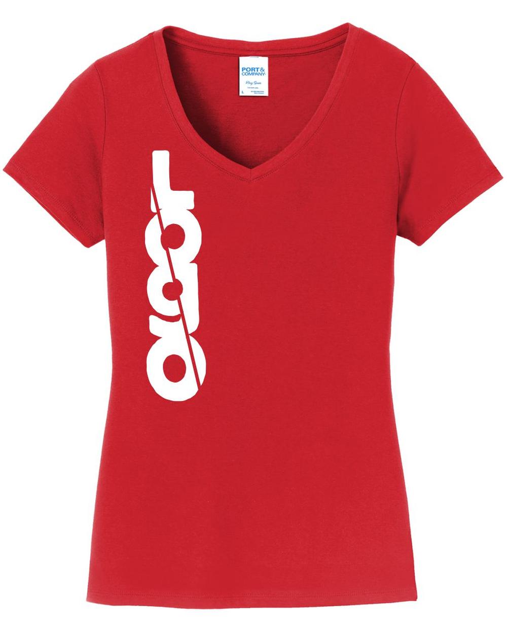 Port & Company S/S Fan Favorite V-Neck Custom T-Shirt, color: Bright Red