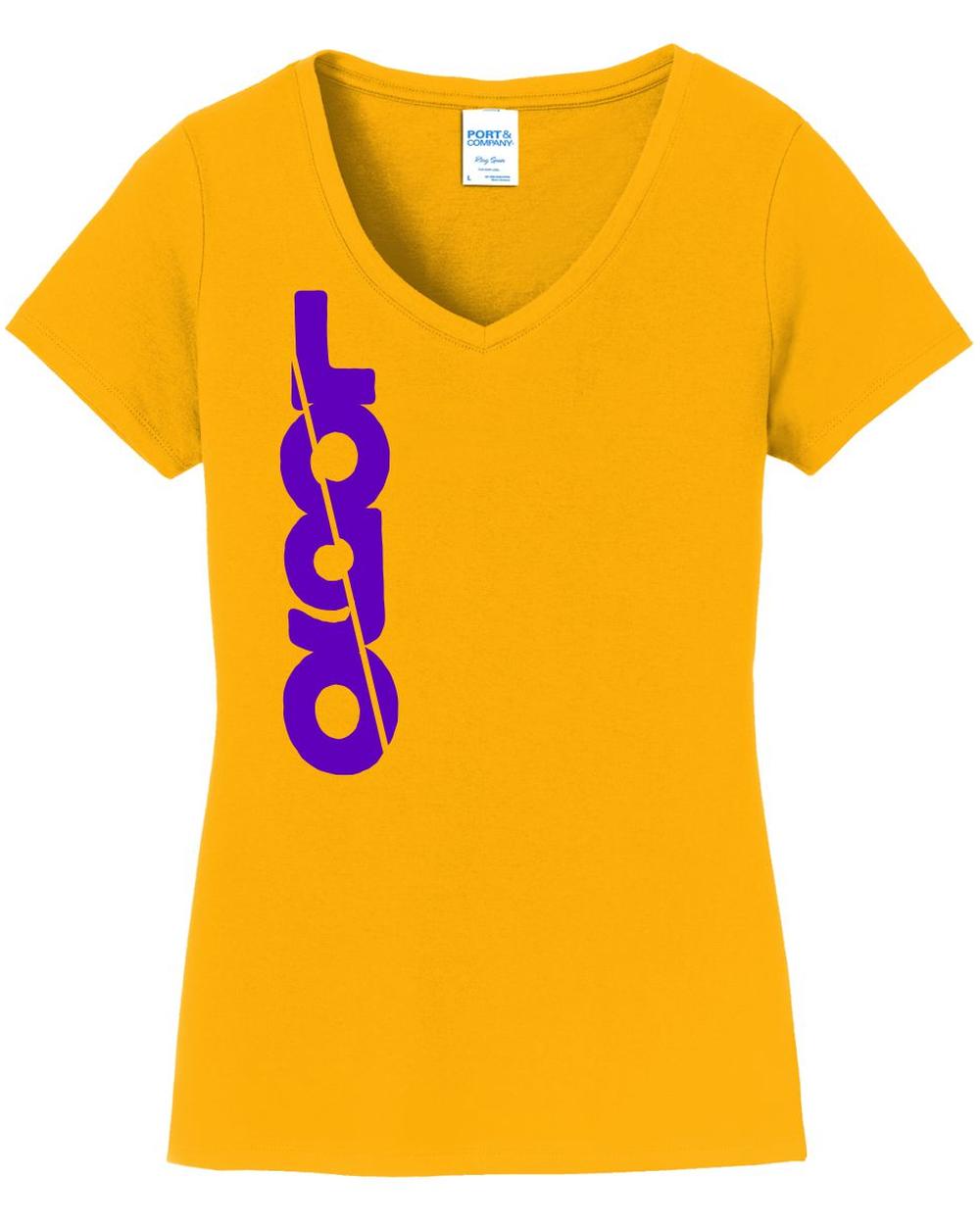 Port & Company S/S Fan Favorite V-Neck Custom T-Shirt, color: Bright Gold