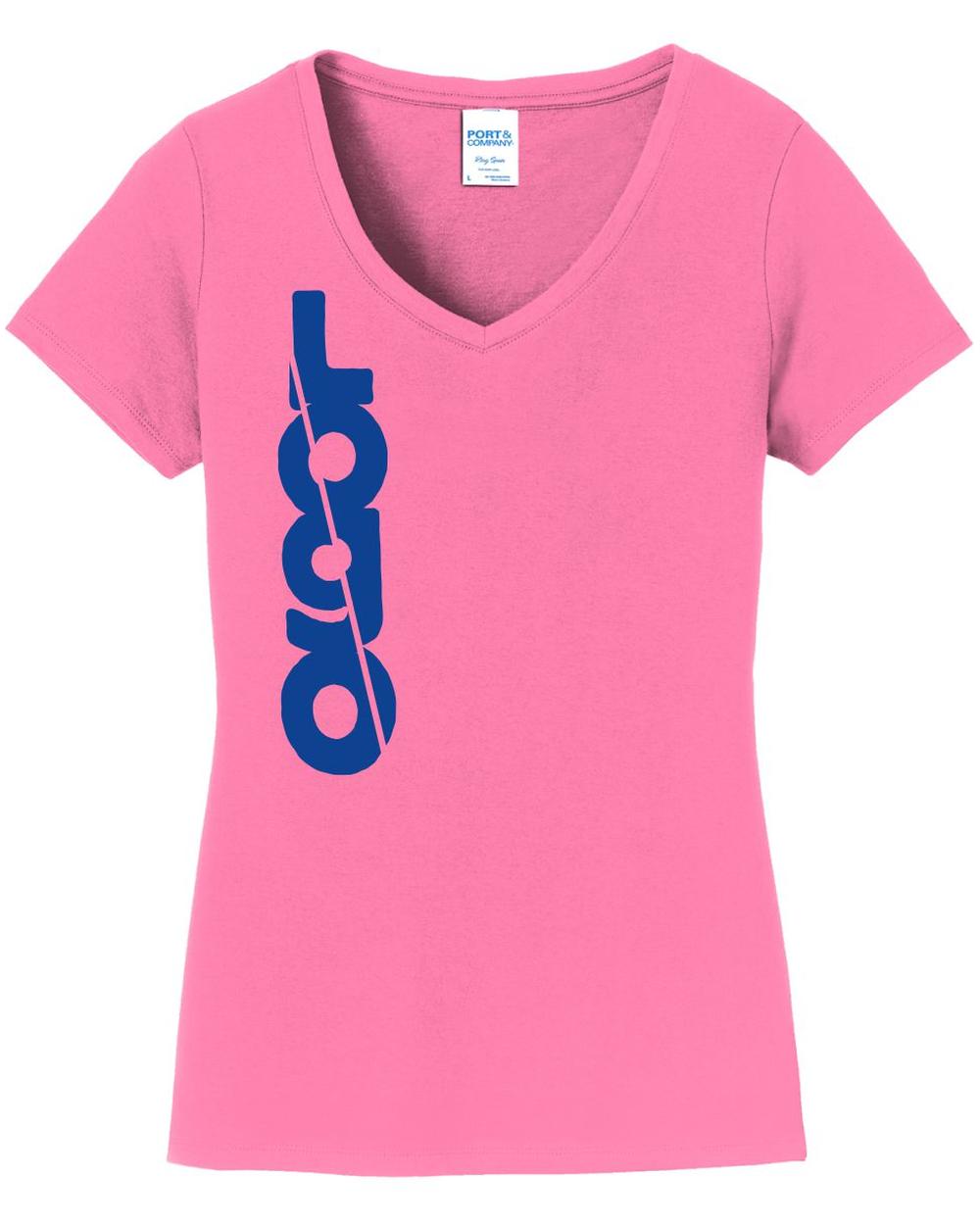 Port & Company S/S Fan Favorite V-Neck Custom T-Shirt, color: New Pink