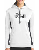 Sport-Tek ColorBlock Custom Hoodie, color: White/Dark Smoke Grey