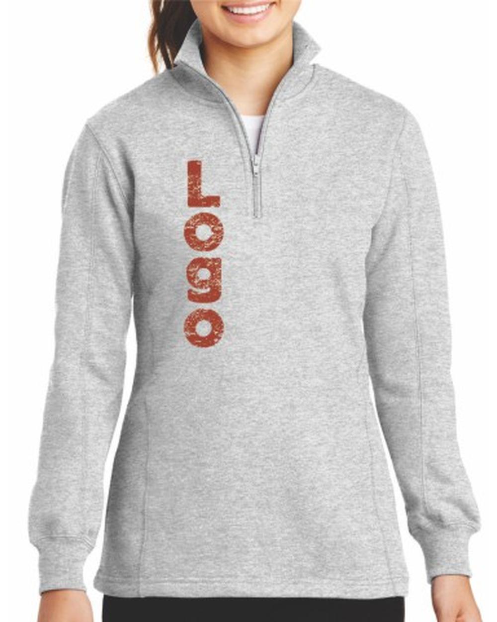 Sport-Tek Women's 1/4 Zip Custom Sweatshirt, color: Athletic Heather