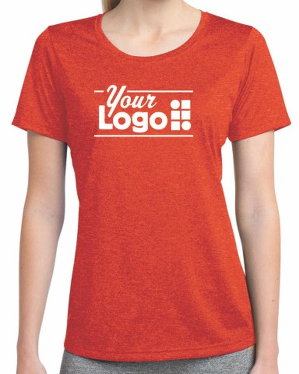 Sport-Tek S/S Heather Contender Custom T-Shirt, color: Deep Orange Heather