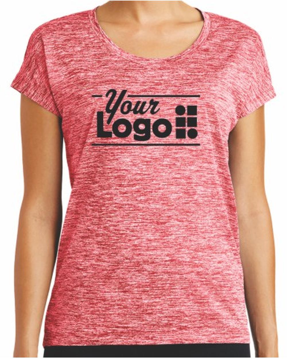 Sport-Tek S/S Electric Heather Custom T-Shirt, color: Deep Red Electric