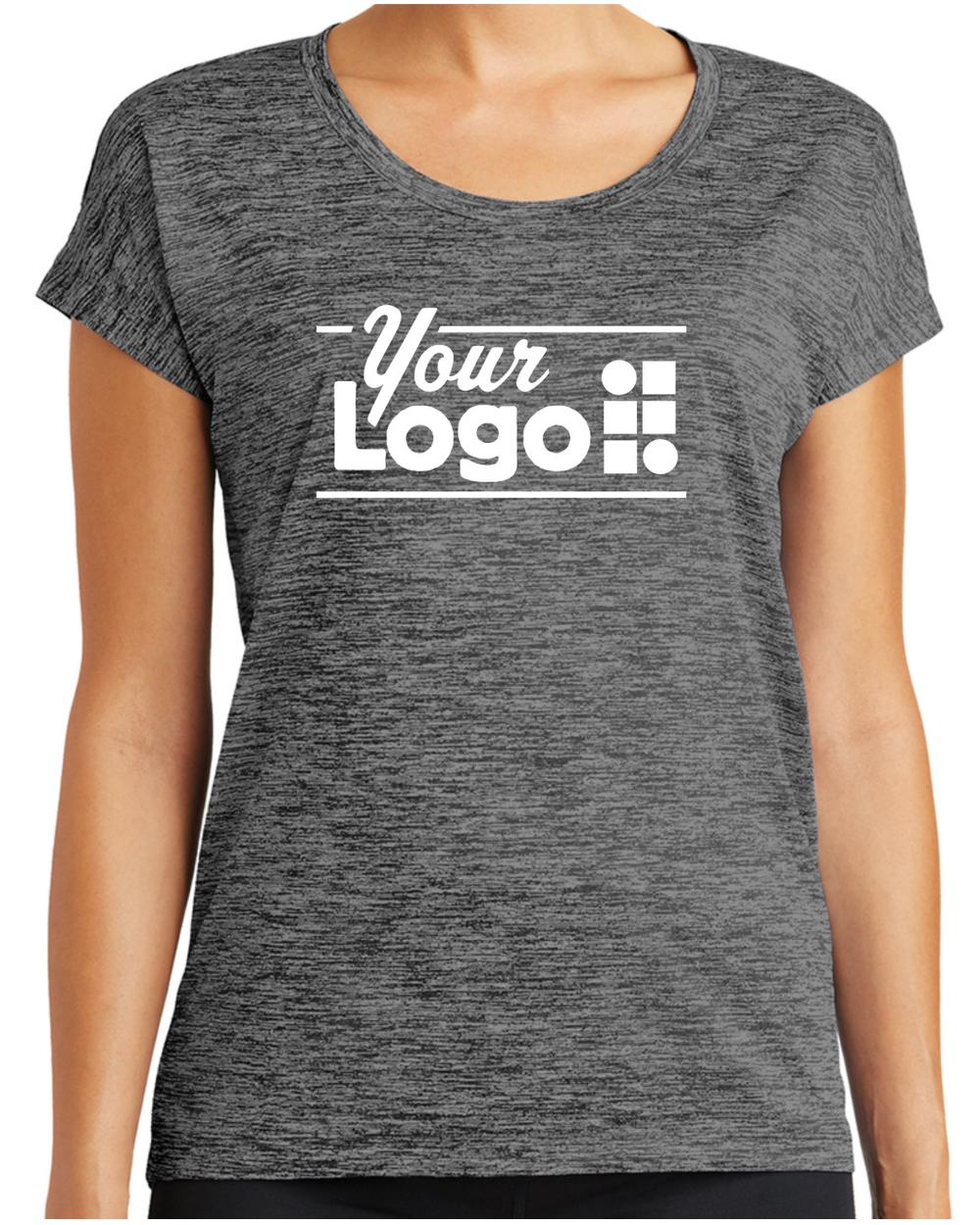 Sport-Tek S/S Electric Heather Custom T-Shirt, color: Grey-Black Electric