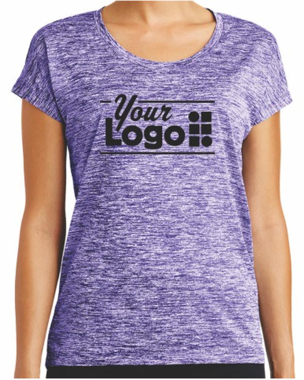 Sport-Tek S/S Electric Heather Custom T-Shirt, color: Purple Electric