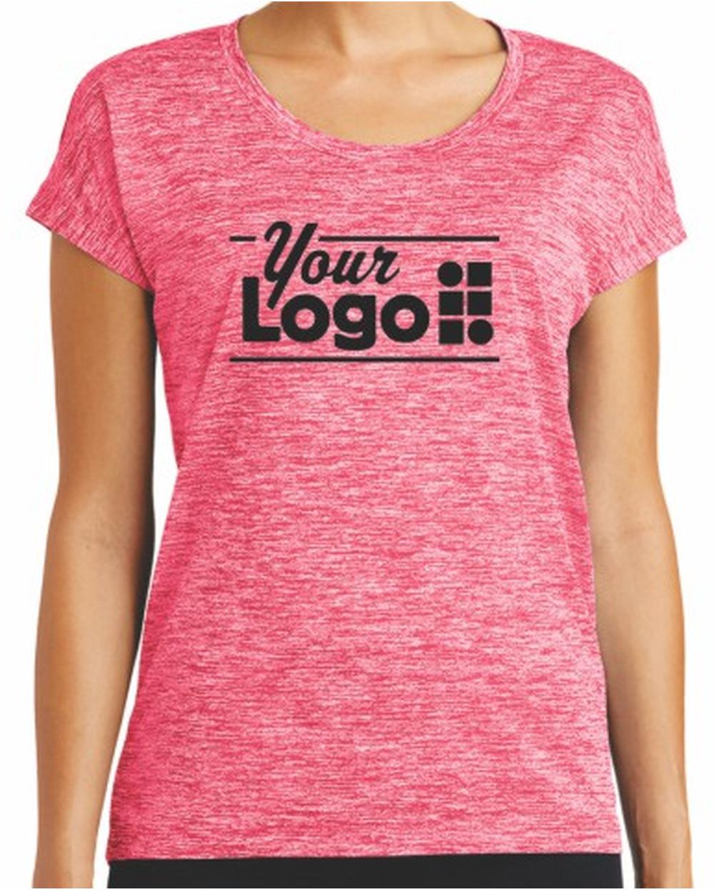 Sport-Tek S/S Electric Heather Custom T-Shirt, color: Power Pink Electric