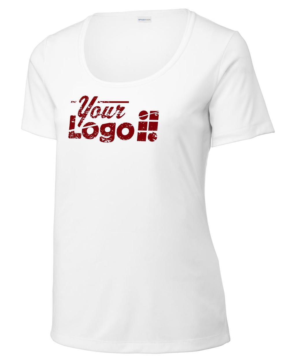 Sport-Tek S/S Posi-UV Pro Scoop Neck Custom T-Shirt, color: White