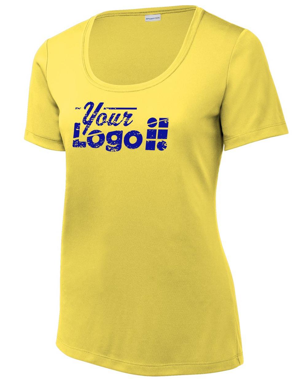 Sport-Tek S/S Posi-UV Pro Scoop Neck Custom T-Shirt, color: Yellow