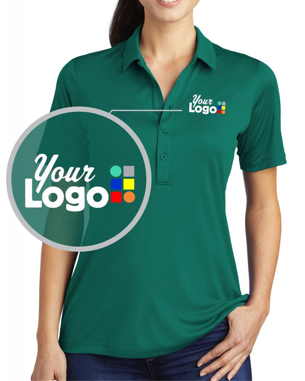 Sport-Tek S/S Posi-UV Pro Custom Golf Shirt, color: Marine Green
