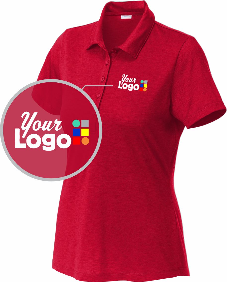 Sport-Tek S/S PosiCharge Strive Custom Golf Shirt, color: Deep Red