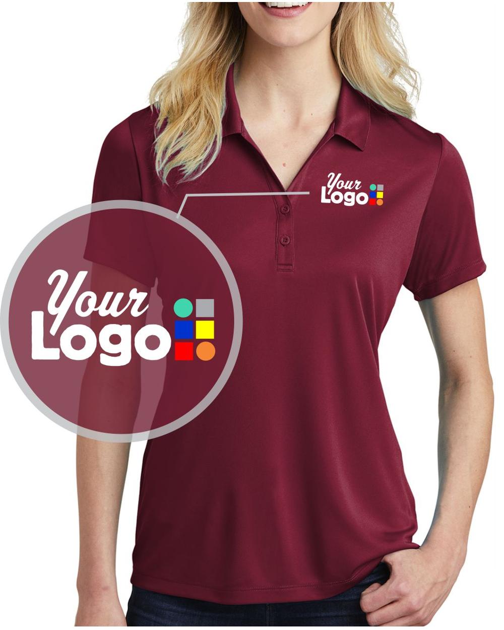 Sport-Tek S/S PosiCharge Competitor Custom Golf Shirt, color: Maroon