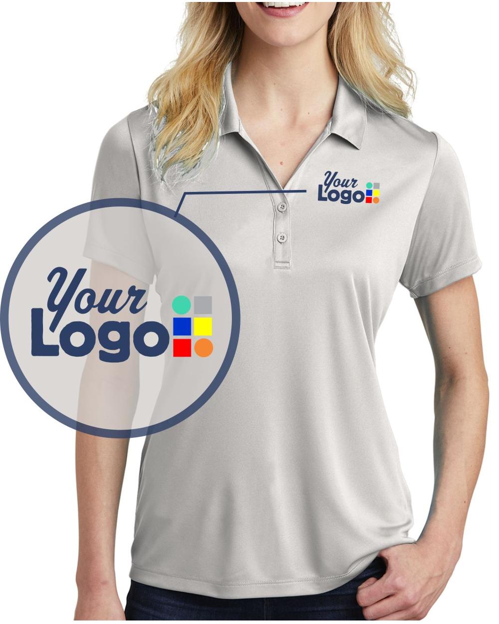 Sport-Tek S/S PosiCharge Competitor Custom Golf Shirt, color: Silver