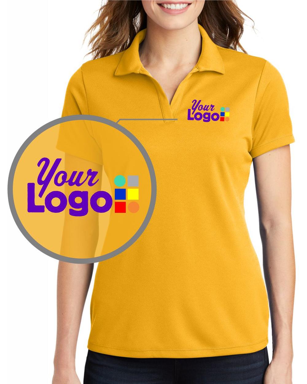 Sport-Tek S/S Posicharge Racermesh Custom Golf Shirt, color: Gold