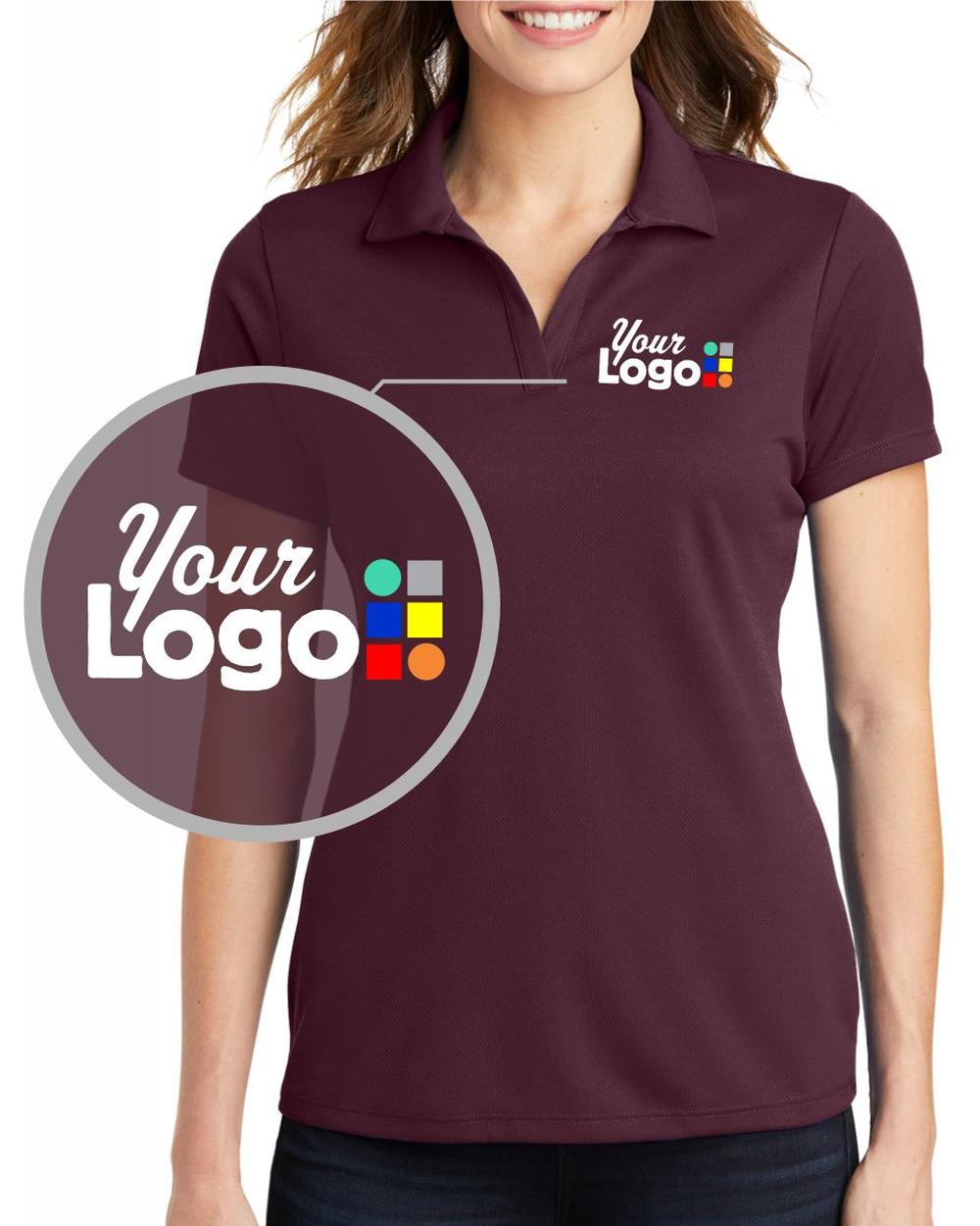 Sport-Tek S/S Posicharge Racermesh Custom Golf Shirt, color: Maroon