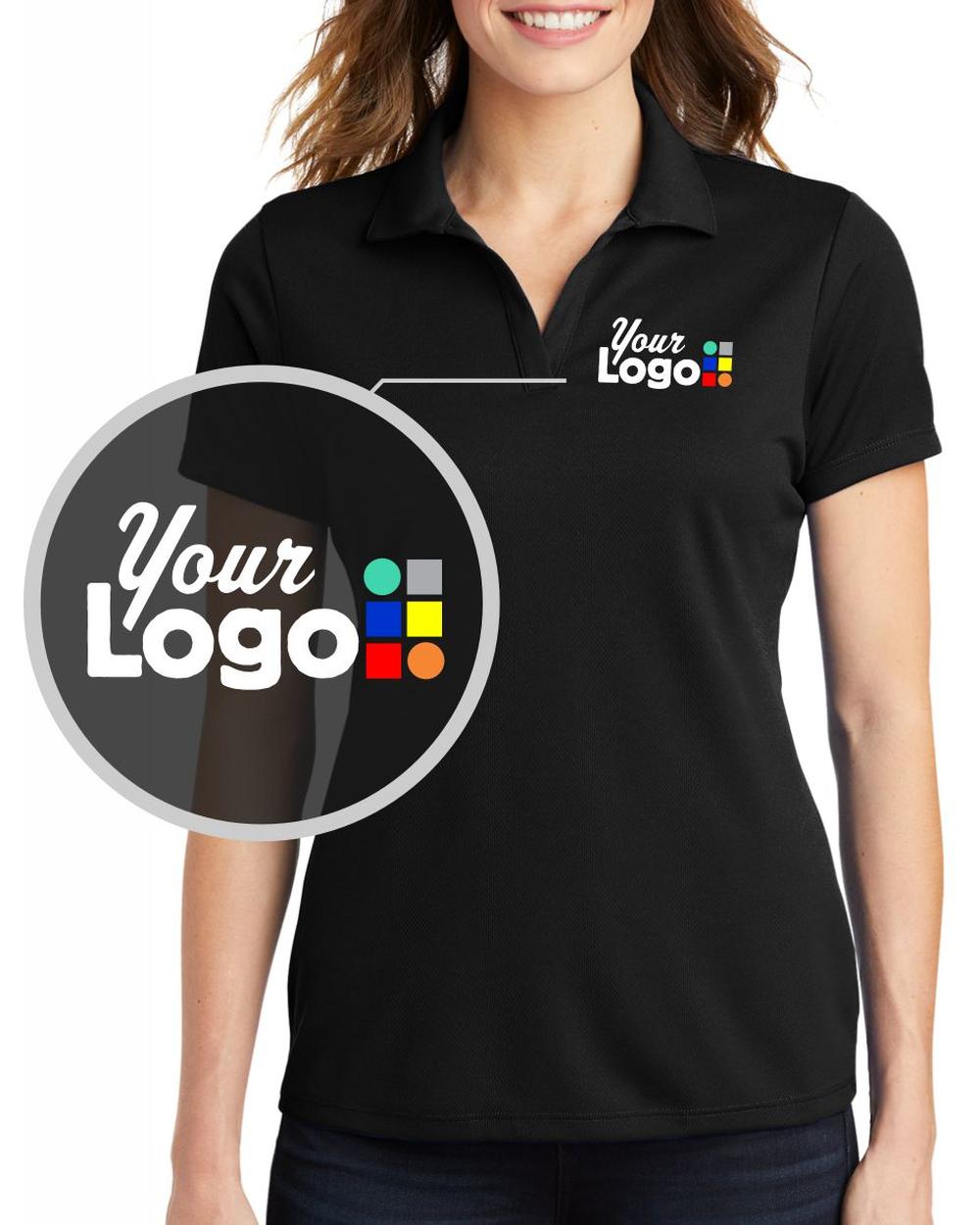 Sport-Tek S/S Posicharge Racermesh Custom Golf Shirt, color: Black