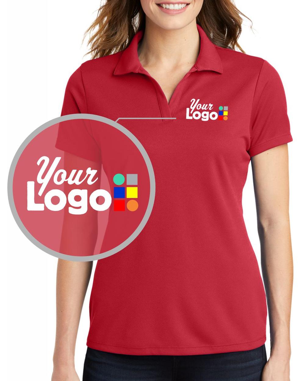 Sport-Tek S/S Posicharge Racermesh Custom Golf Shirt, color: True Red