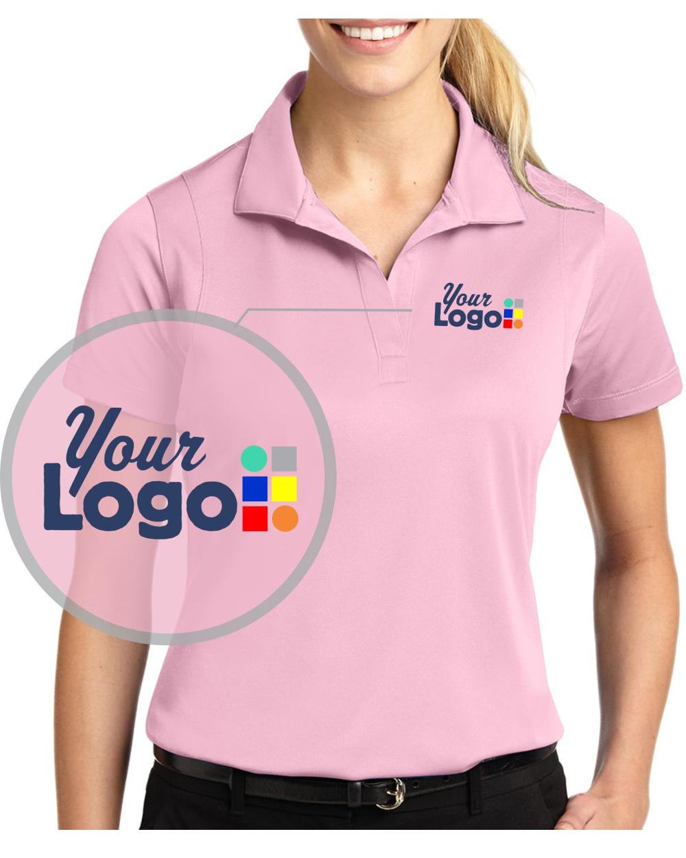 Sport-Tek S/S Micro Pique Custom Golf Shirt, color: Light Pink