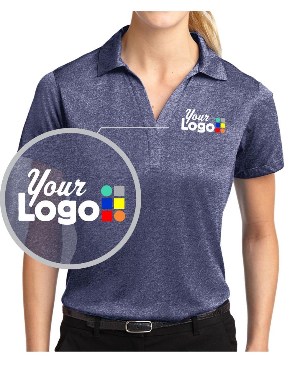 Sport-Tek S/S Heather Contender Custom Golf Shirt, color: True Navy Heather